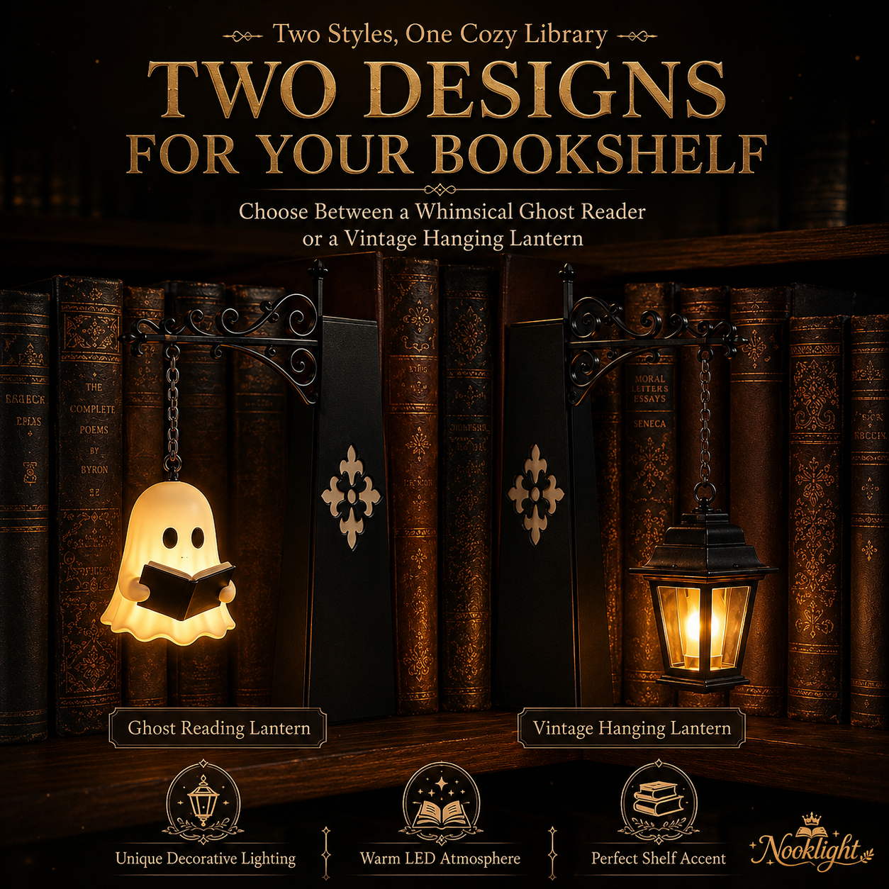 Library Lantern-Decorative Bookshelf Lighting